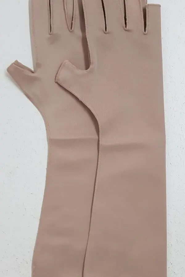Luva c/dedos longos até cotovelo, par, para tratar, queloide, Modelo Q 617