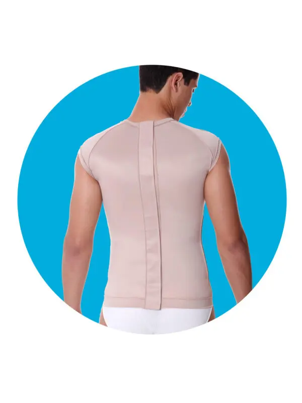 Colete masculino longo, malha compressiva, para tratar após queimadura, queloide, Modelo Q 642 - Image 3