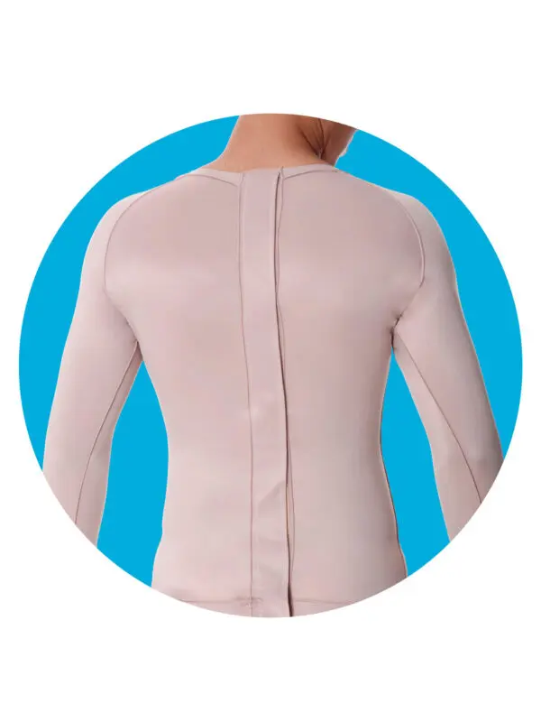 Colete feminino longo, c/mangas, malha compressiva, tratar após queimadura,  queloide, Modelo Q 644 - Image 2